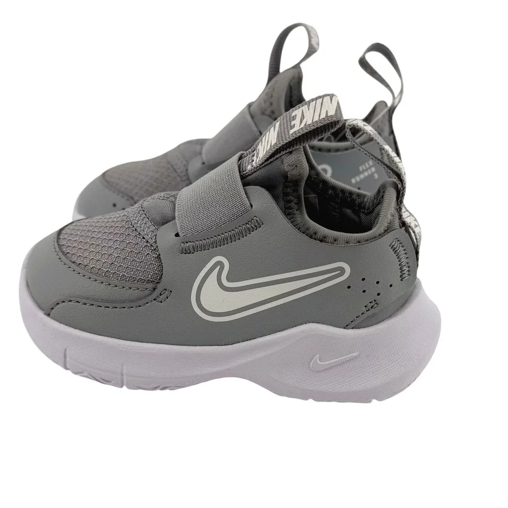 Nike Flex Runner 3 Toddler Shoes Grey White FN1478-001 Size 5C Slip On Sneakers
